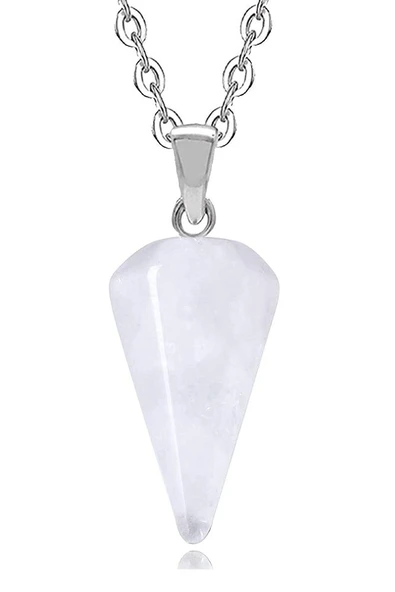 Sertifikalı Doğal Kristal Kuvars Taşı Doğal Taş Pandül Kolye