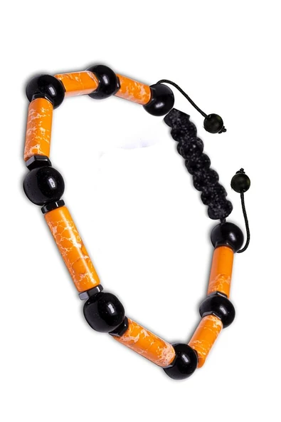 Sertifikalı Doğal Turuncu Varisit Hematit Oniks Taşı Bileklik ürün görseli