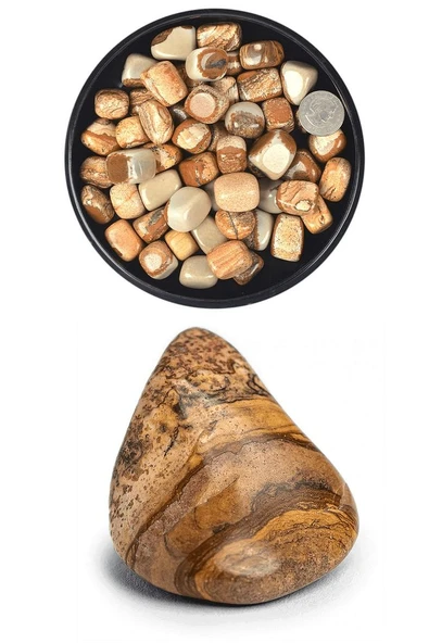 Sertifikalı Tamburlanmış Kahverengi Jasper Taşı Doğal Taş Kütle Parça