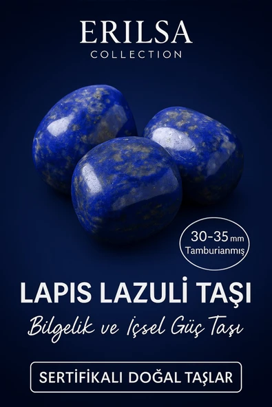 Sertifikalı Tamburlanmış Lapis Lazuli Taşı Kütle 30-35 mm – Bilgelik ve İçsel Güç Taşı ürün görseli