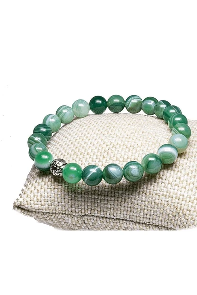 Sertifikalı A Kalite Doğal Yeşil Akik Taşı Bileklik - Resim 2