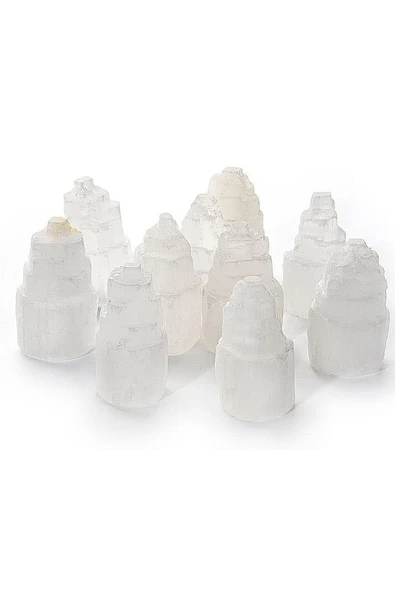 Sertifikalı Doğal Selenit Taşı Doğal Taş Kule Parça (6 Cm) - 3