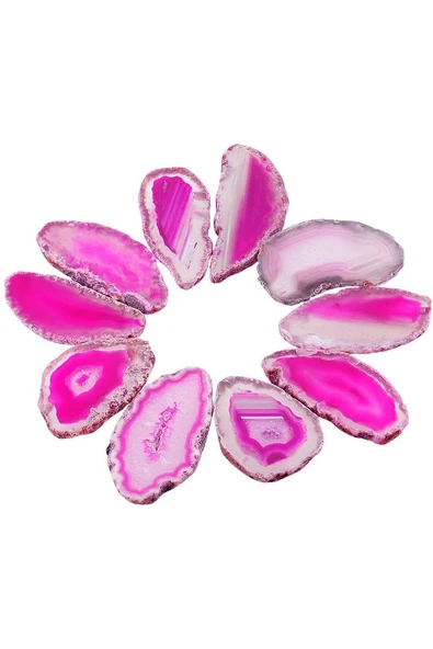 Sertifikalı Doğal Pembe Akik Taşı Plaka (6-8 Cm) - Resim 2