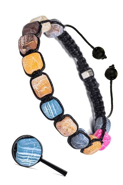 Sertifikalı Doğal Renkli Akik Taşı Doğal Taş Bileklik - Resim 2