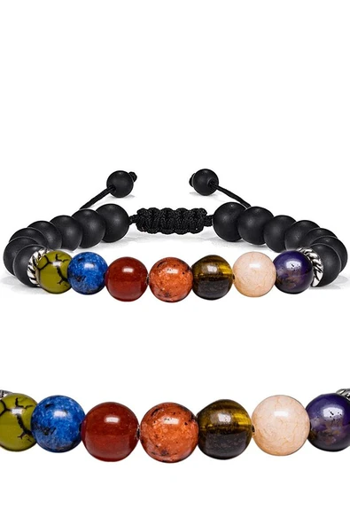 Sertifikalı Öğrenci Bilekliği Akik Lapis Lazuli Kuvars Mercan Kaplan Gözü Kalsit Ametist Doğal Taş Bileklik - Resim 2