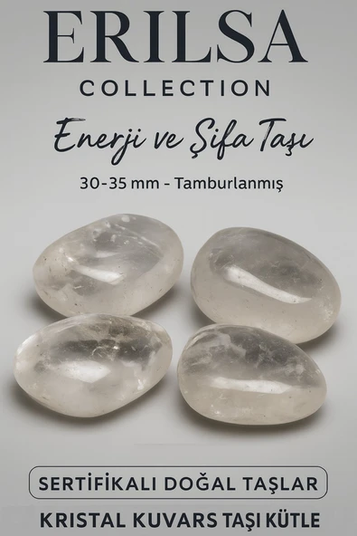 Sertifikalı Tamburlanmış Doğal Kristal Kuvars Taşı Kütle – Enerji ve Şifa Taşı ürün görseli