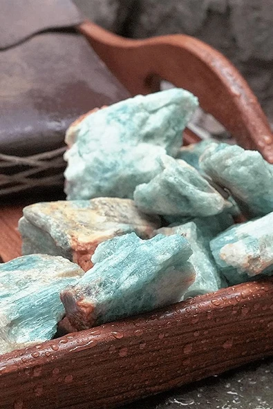 Sertifikalı Ham Işlenmemiş Doğal Akuamarin Taşı Kütle (4-5 Cm) - Resim 3