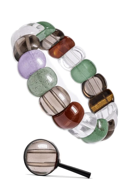 Sertifikalı 7 Çakra Rolex Bileklik - Kaplan Gözü Ametist Kuvars Aventurin Akik Jasper ürün görseli