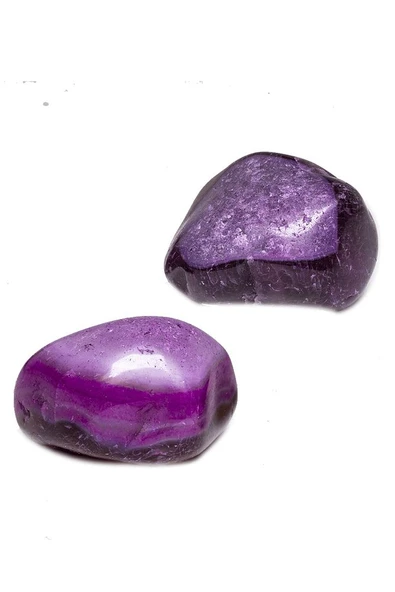 Sertifikalı Doğal Mor Pembe Kalsedonlu Akik Taşı Kütle - Tamburlanmış (3-4 Cm) ürün görseli