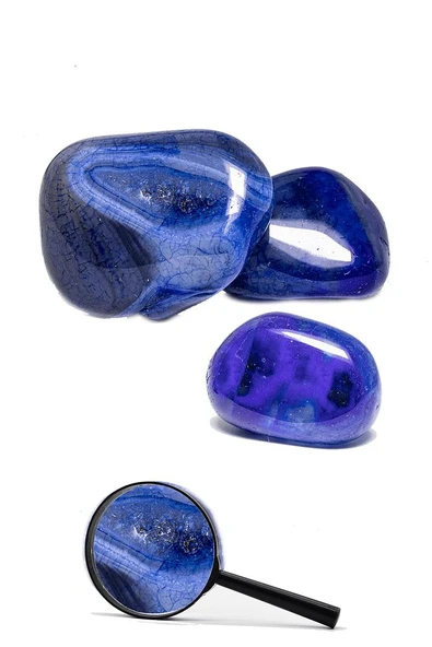 Sertifikalı Doğal Mavi Akik Taşı Kütle - Tamburlanmış ürün görseli