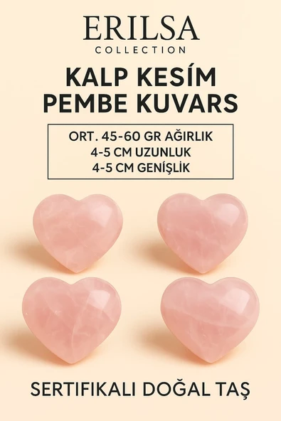 Sertifikalı Kalp Kesim Pembe Kuvars Masaj ve El Taşı – Aşk, Şefkat ve Duygusal Şifa Kristali ürün görseli