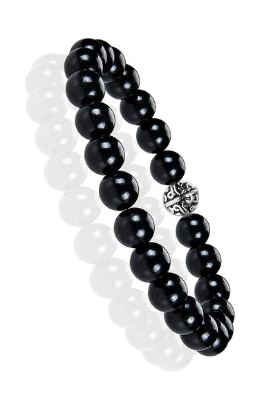 Sertifikalı Gümüş Aparatlı Doğal Obsidyen Taşı Bileklik ürün görseli