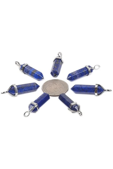 Sertifikalı Doğal Lapis Lazuli Taşı Kolye - Resim 2