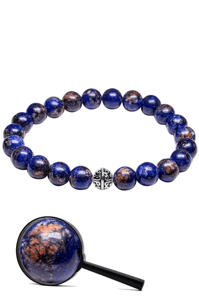 Sertifikalı Gümüş Aparatlı Doğal Avustralya Azurit Taşı Bileklik - Resim 2