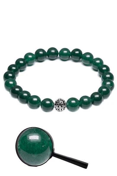 Sertifikalı Gümüş Aparatlı Doğal Nefrit Yeşimi Doğal Taş Bileklik - Resim 2