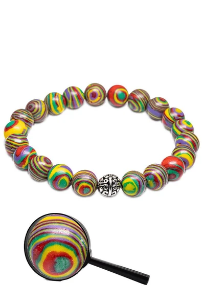 Sertifikalı Gümüş Aparat Doğal Renkli Malahit Taşı Bileklik - Resim 2