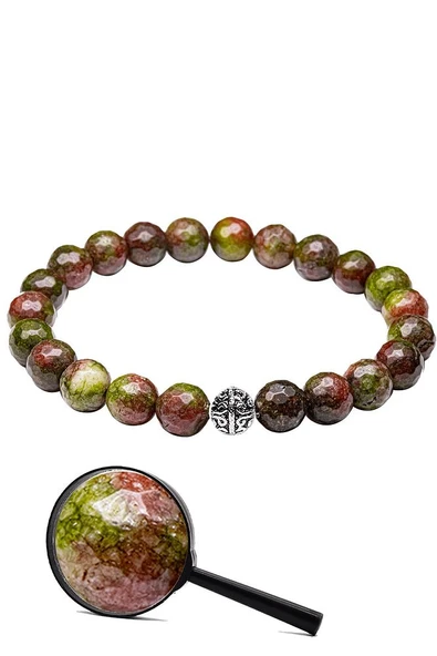 Sertifikalı Gümüş Aparatlı Fasetli Doğal Hint Akik Taşı Bileklik ürün görseli