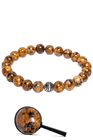 Sertifikalı Gümüş Aparatlı Doğal Turuncu Kuvars Taşı Bileklik - Resim 2