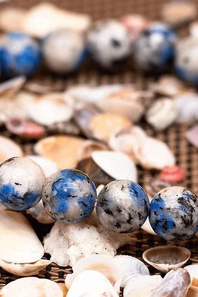 Sertifikalı Gümüş Aparatlı Doğal Sodalit Taşı Bileklik - Resim 2