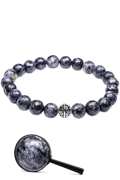 Sertifikalı Gümüş Aparatlı Fasetli Doğal Iyolit Doğal Taş Bileklik - Su Safiri - Resim 2