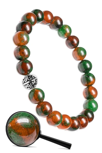 Sertifikalı Gümüş Aparatlı Doğal Yosun Akik Taşı Bileklik ürün görseli