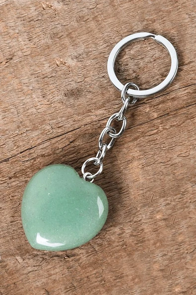 Sertifikalı Aventurin Taşı Doğal Taş Anahtarlık - 2