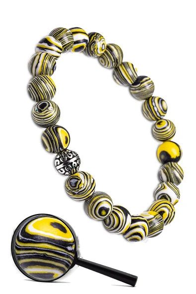 Sertifikalı Gümüş Aparatlı Doğal Sarı Malahit Taşı Bileklik ürün görseli