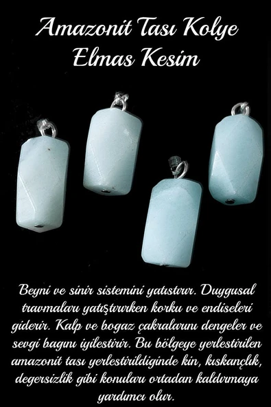 Sertifikalı Fasetli Doğal Akuamarin Taşı Kolye - 1.kalite - Resim 2