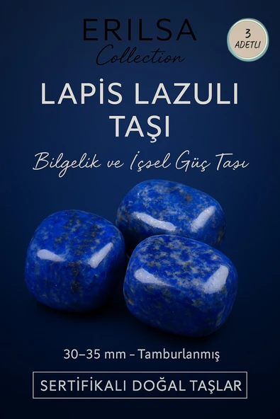 Sertifikalı Lapis Lazuli Taşı Doğal Taş Kütle – Bilgelik ve İçsel Güç – 30-35 mm