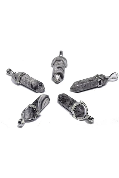 Sertifikalı Aaa Kalite Doğal Harita Jasper Taşı Kolye - Resim 2