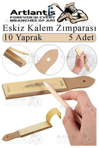 Kalem Zımparası 5 Adet Eskiz Zımpara Kağıdı Füzen Kömür Kalem Karakalem Kalemtraş Kömür Bileme İnce Dişli Çizim Zımpara