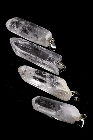 Sertifikalı Ham Işlenmemiş Kristal Kuvars Taşı Kolye - Resim 2