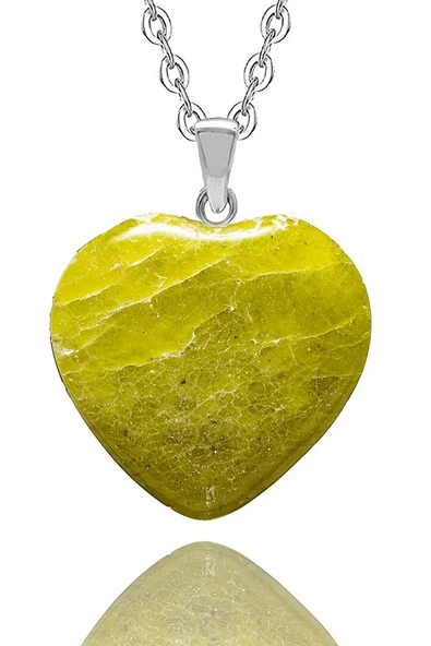 Sertifikalı Kalp Model Gerçek Yeşim Taşı Kolye ürün görseli