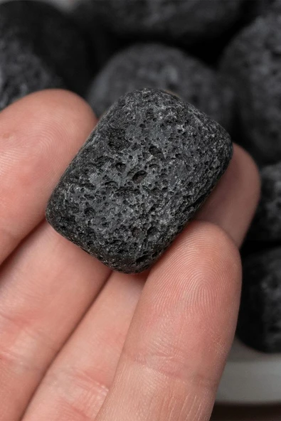 Sertifikalı Tamburlanmış Doğal Lav Taşı Doğal Taş Kütle (3 Adet) - 2