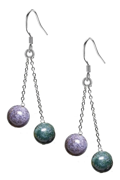 Sertifikalı Doğal Hint Akik Taşı Gümüş Küpe ürün görseli