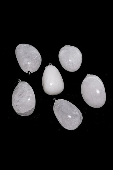 Sertifikalı Tımbıl Model Kristal Kuvars Taşı Kolye - Gümüş Aparatlı - Resim 3