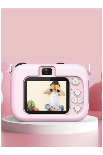 Mini 1080p Hd Çocuk Kamera Dijital Fotoğraf Makinesi 2.0 Inç Ekran 5 Adet Oyun Pembe - 2
