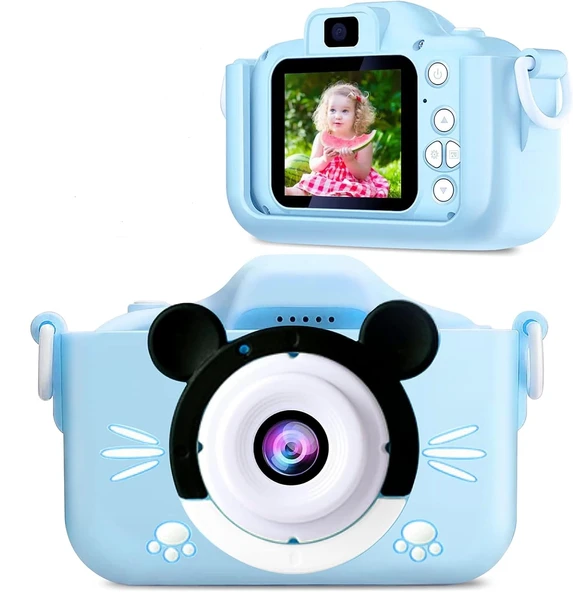 Çocuk Dijital Fotoğraf Makinası 20 Mp Video Kaydedici 2.0 İnç Çift Kameralı