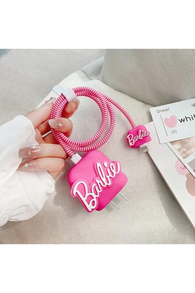 İphone 18w/20w Uyumlu Barbie Şarj Kılıfı, Şarj Kablosu Örme Aparatı, Toparlayıcı - 3