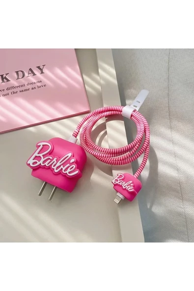 İphone 18w/20w Uyumlu Barbie Şarj Kılıfı, Şarj Kablosu Örme Aparatı, Toparlayıcı