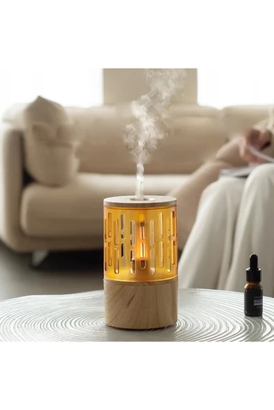 Mum Işığı Görünümlü Taşınabilir 125ml Kapasiteli Işıklı Aroma Yayıcı Hava Nemlendirici - 5