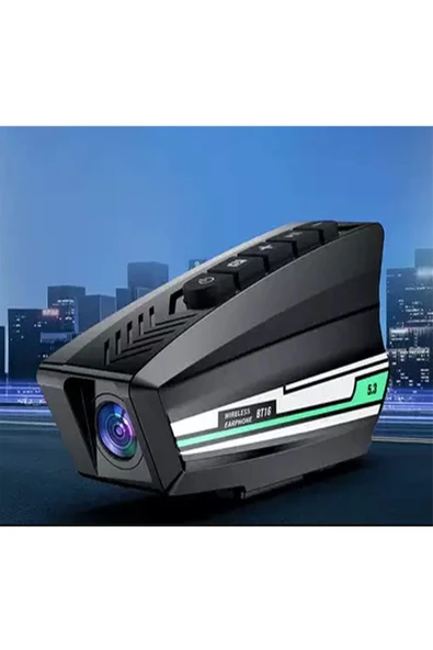 Bt16 Motosiklet Kask Bluetooth Kulaklık 2000 Mah Batarya 1080p Hd Kamera Intercom Kulaklık Su Geçirmez