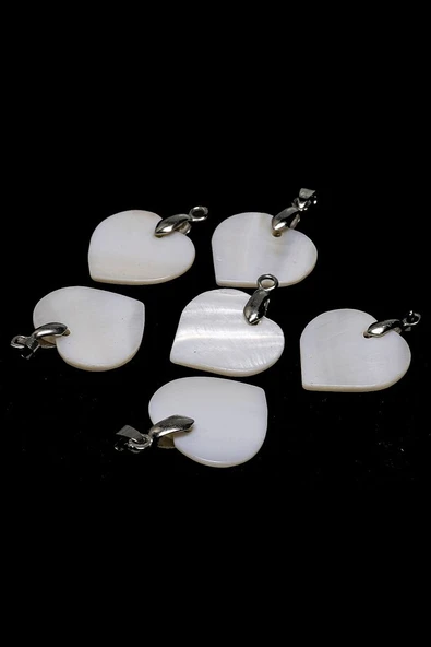 Sertifikalı Kalp Model Gerçek Sedef Taşı Kolye - Resim 2