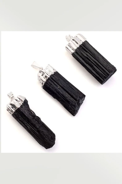 Sertifikalı Ham Işlenmemiş Doğal Turmalin Taşı Kolye - Resim 3