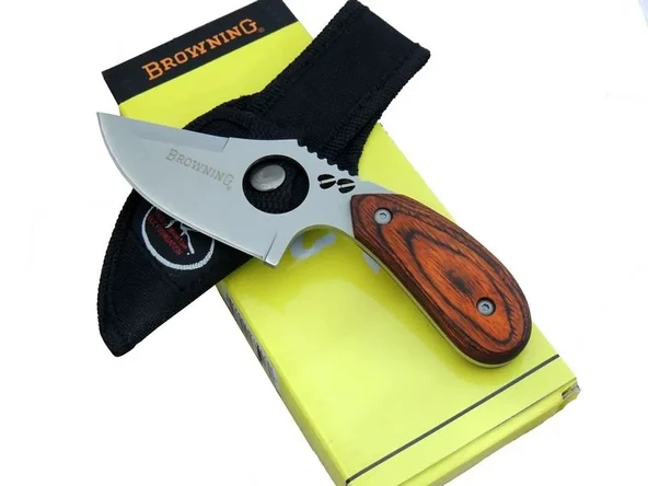 087 Yüzme Kamp Bıçak 16 Cm - Ahşap Sap, Özel Kılıflı