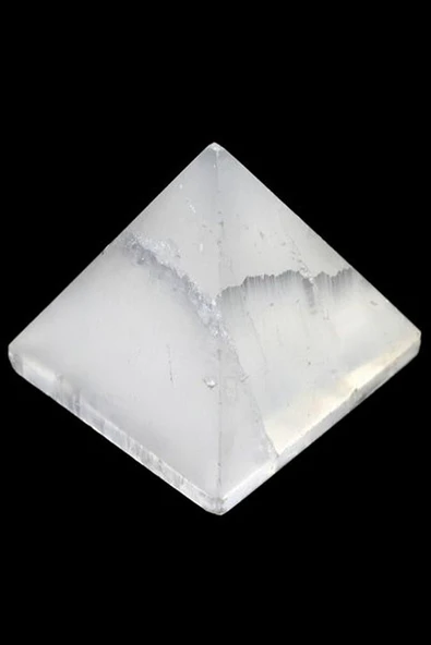 Sertifikalı İri Boy Selenit Taşı Doğal Taş Piramit (7 Cm) 232gr