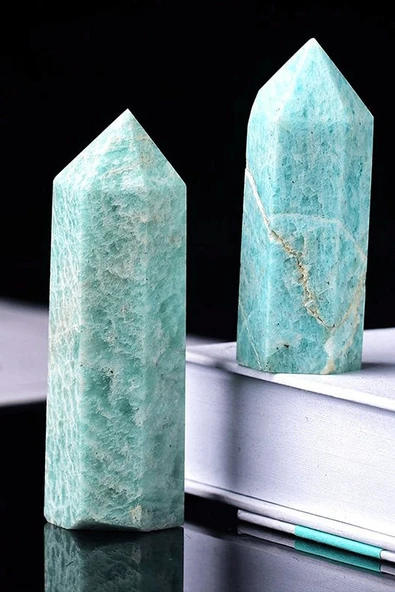 Sertifikalı 1.kalite Doğal Amazonit Doğal Taş Piramit Kazık Obelisk Parça - Resim 3