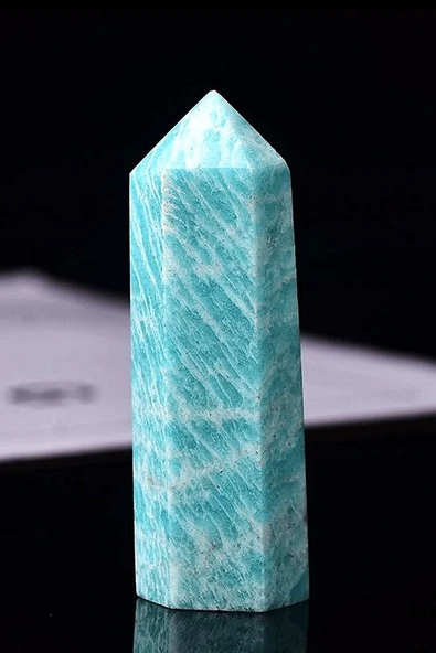 Sertifikalı 1.kalite Doğal Amazonit Doğal Taş Piramit Kazık Obelisk Parça ürün görseli 1