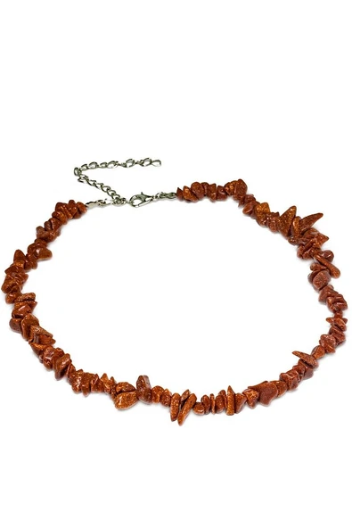 Sertifikalı Doğal Kahverengi Yıldız Kırık Taşlı Kolye - Resim 2