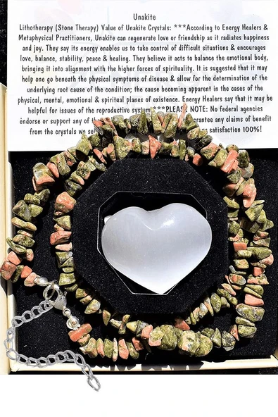 Sertifikalı Doğal Unakit Kırık Taşlı Kolye - Resim 3